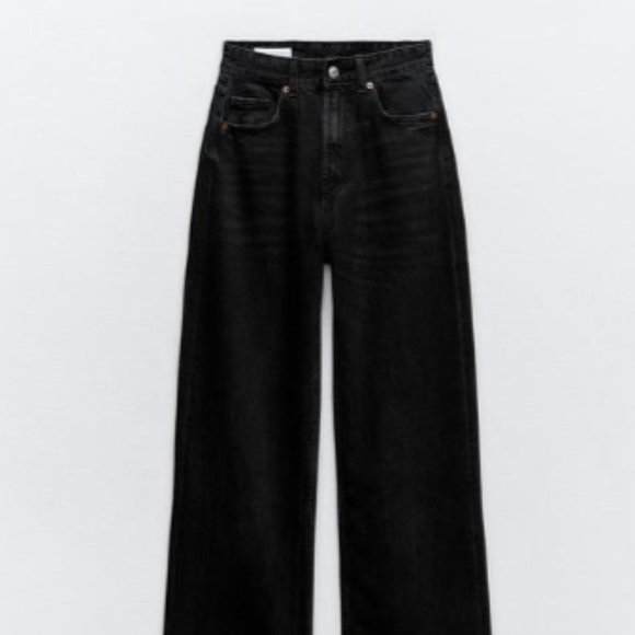 Zara Denim - Black Jeans High Rise Wide Leg